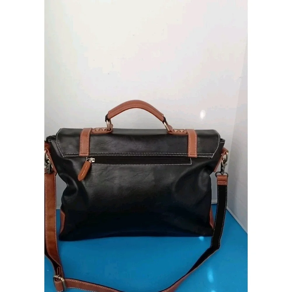 Kenox Leather briefcase for men 16 inch laptop messenger bag satchel compute...